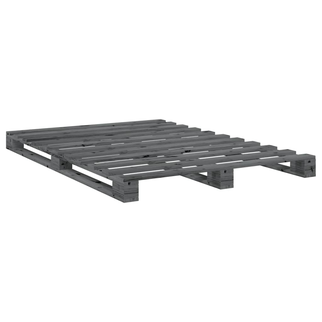 Bed Frame | Grey | Solid pinewood | 140 x 200 cm | Bed Frame