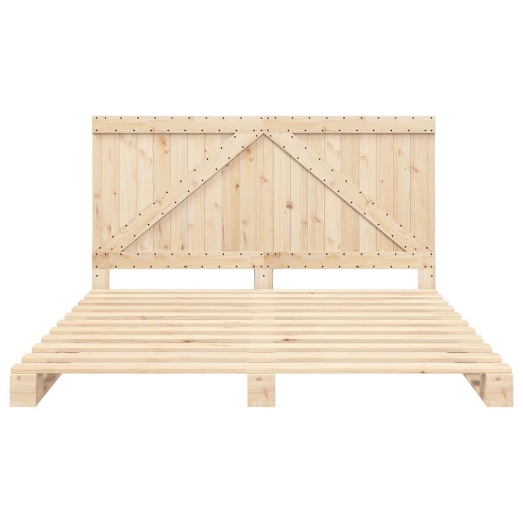 Bed Frame | Natural Wood | Solid Pine | Double | Durable | Rectangular