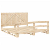 Bed Frame with Headboard 200x200 cm Solid Wood Pine