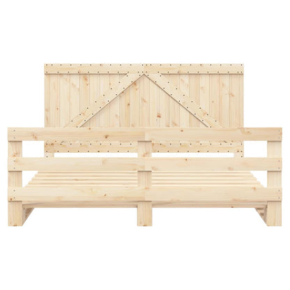 Bed Frame without Mattress with Headboard 200x200 cm Solid Wood