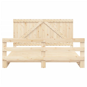 Bed Frame with Headboard 200x200 cm Solid Wood Pine