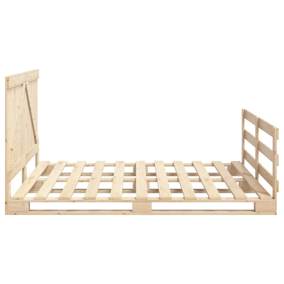 Bed Frame with Headboard 200x200 cm Solid Wood Pine