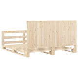 Bed Frame with Headboard 200x200 cm Solid Wood Pine