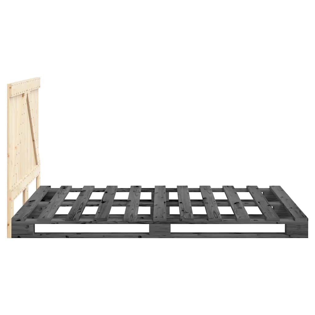 Bed Frame | Grey | Solid pinewood | Double | Durable | Bed Frame