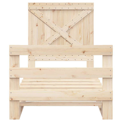 Bed Frame without Mattress with Headboard 90x200 cm Solid Wood