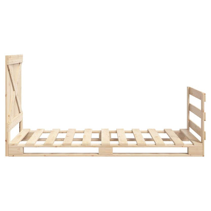 Bed Frame without Mattress with Headboard 90x200 cm Solid Wood