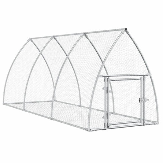 Rabbit Hutch Silver 105x300x120 cm Galvanised Steel
