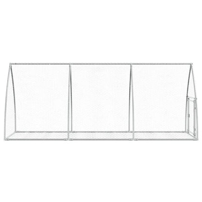 Rabbit Hutch Silver 105x300x120 cm Galvanised Steel