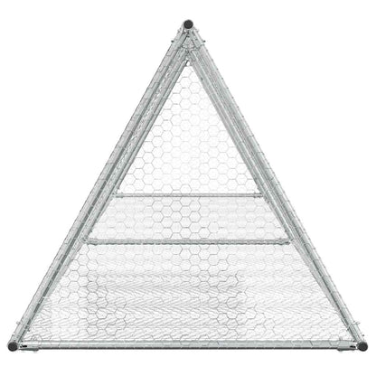 Rabbit Hutch Silver 400x105x91 cm Galvanised Steel