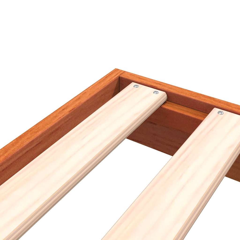 Bed Frame without Mattress Wax Brown 100x200 cm Solid Wood Pine