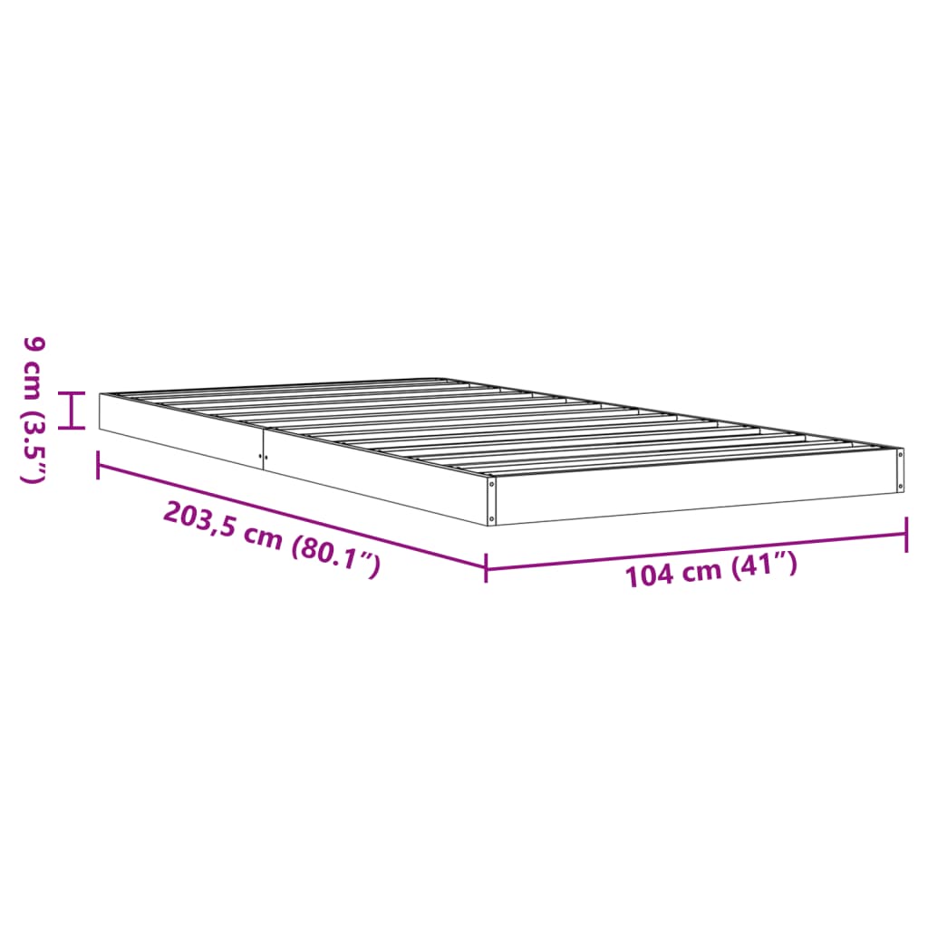 Bed Frame | Wax brown | Solid Pine Wood | Single | Tough | Bed Frame