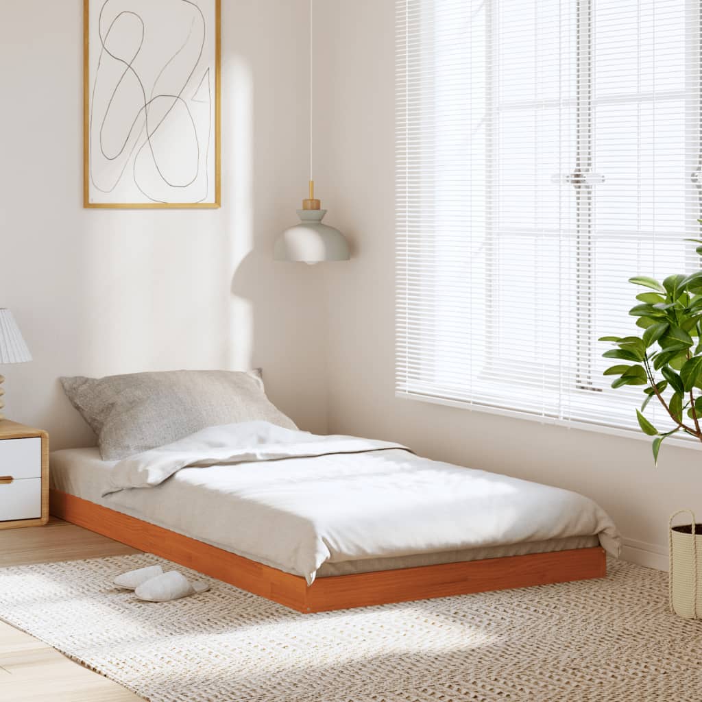 Bed Frame | Wax brown | Solid Pine Wood | Single | Tough | Bed Frame