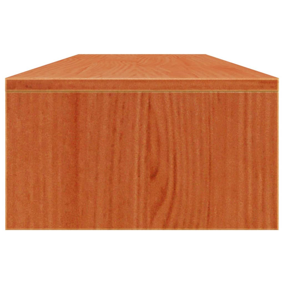 Monitor Stand Wax Brown 100x27x15 cm Solid Wood Pine