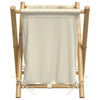 Laundry Basket Cream White 45x55x63.5 cm Bamboo