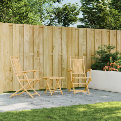 Garden Chair Set of 2 Natural Bamboo Bamboo Medium Foldable