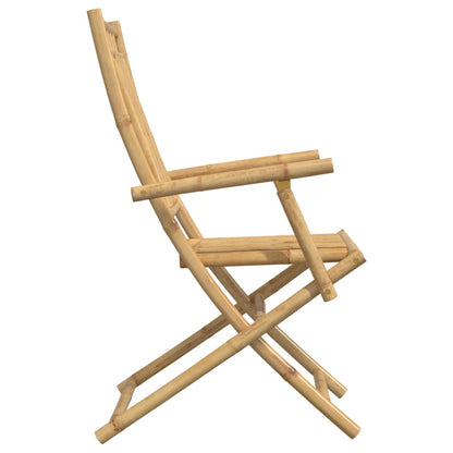 Garden Chair Set of 2 Natural Bamboo Bamboo Medium Foldable
