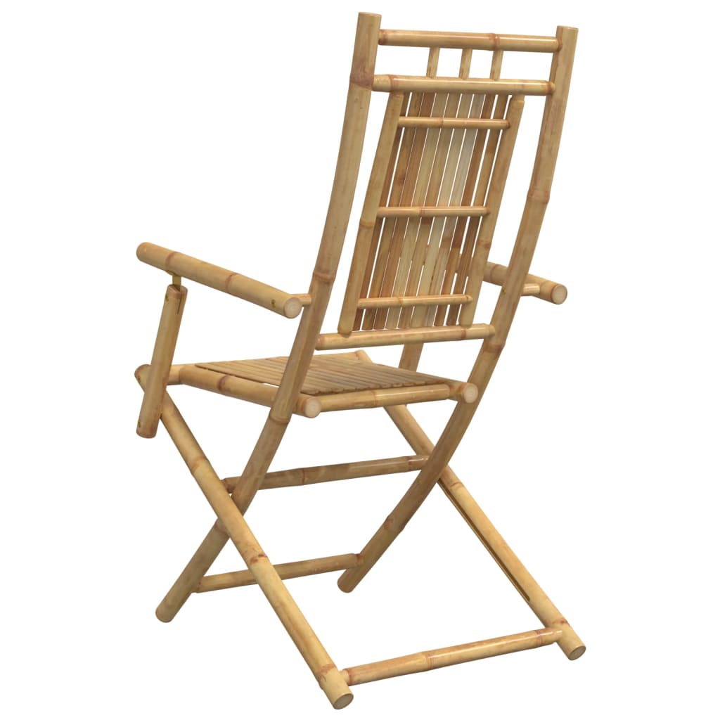 Garden Chair Set of 2 Natural Bamboo Bamboo Medium Foldable