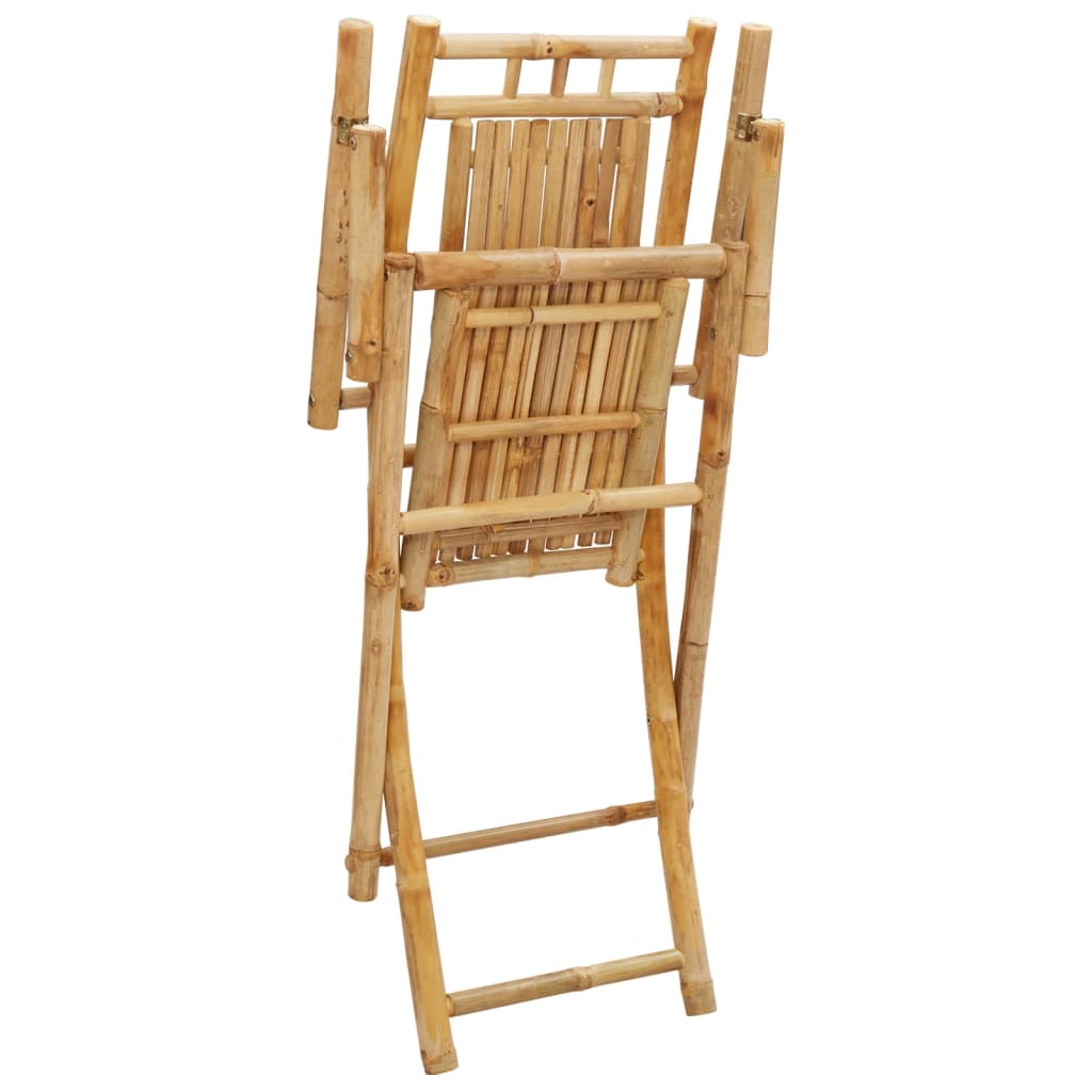 Garden Chair Set of 2 Natural Bamboo Bamboo Medium Foldable