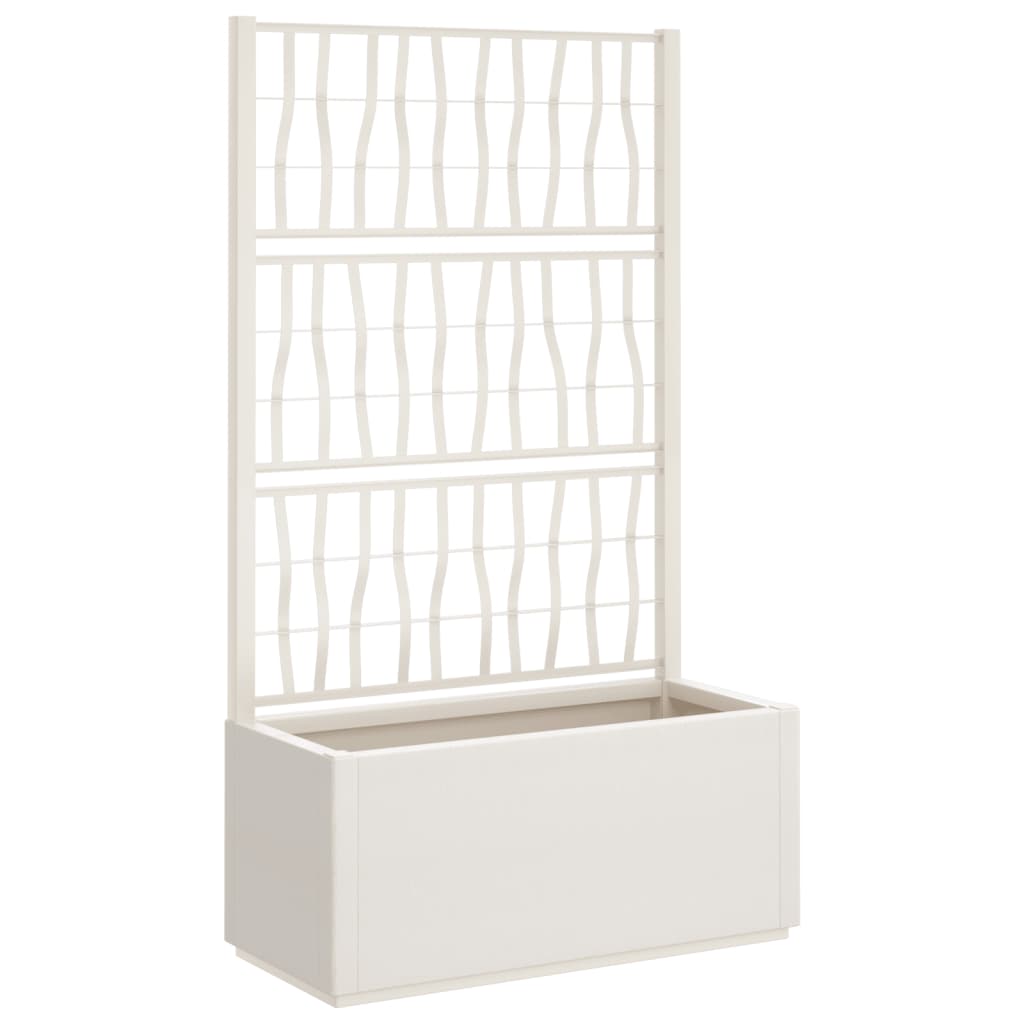 Garden Planter with Trellis White 31.5"x14.2"x55.1" PP
