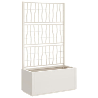 Garden Planter with Trellis White 31.5"x14.2"x55.1" PP