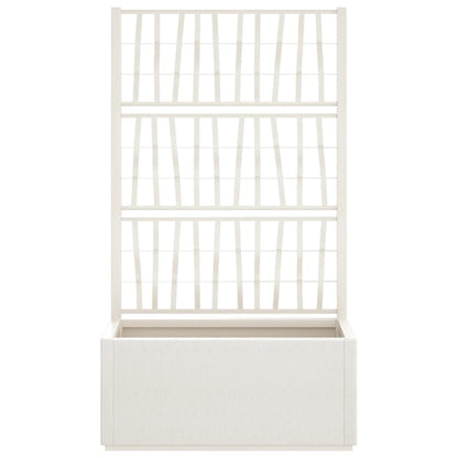 Garden Planter with Trellis White 31.5"x14.2"x55.1" PP