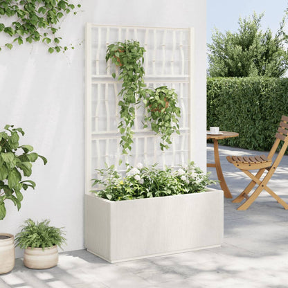Garden Planter with Trellis White 31.5"x14.2"x55.1" PP