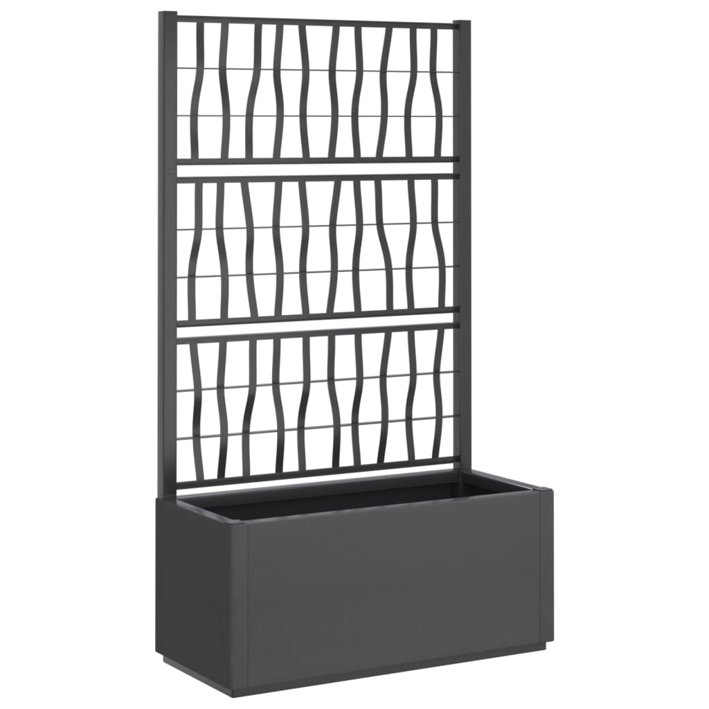 Garden Planter with Trellis Dark Gray 31.5"x14.2"x55.1" PP