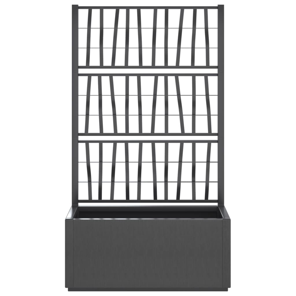 Garden Planter with Trellis Dark Gray 31.5"x14.2"x55.1" PP