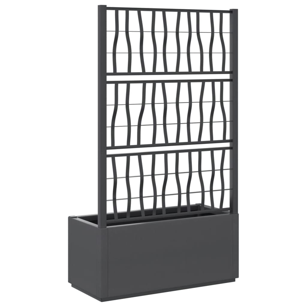 Garden Planter with Trellis Dark Gray 31.5"x14.2"x55.1" PP