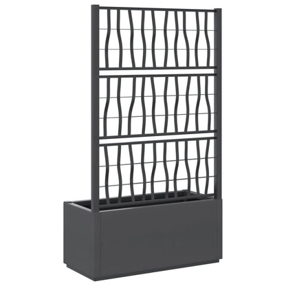 Garden Planter with Trellis Dark Gray 31.5"x14.2"x55.1" PP