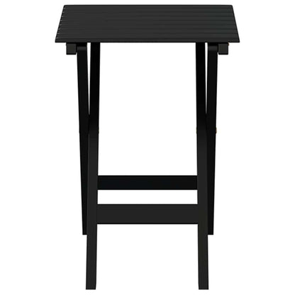 Side Table Foldable Black Solid Wood Poplar