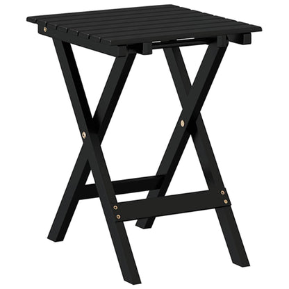 Side Table Foldable Black Solid Wood Poplar