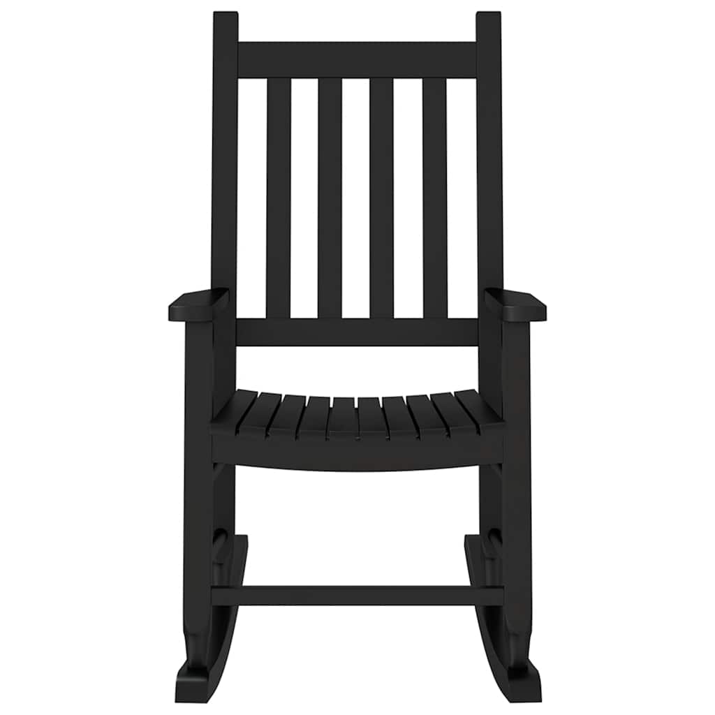 Rocking Chair for Children Black Solid Wood Poplar
