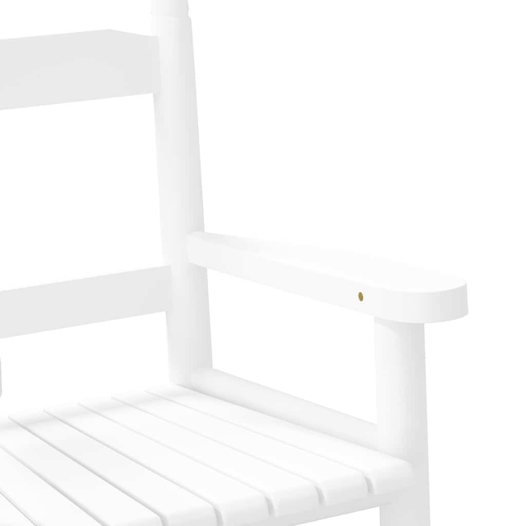 Rocking Chair for Children White Solid Wood Poplar