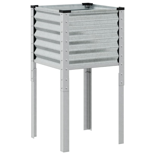 Garden Planter 45x45x88 cm Galvanised Steel