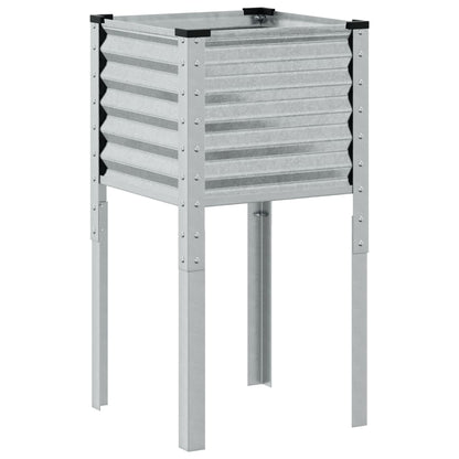 Garden Planter 45x45x88 cm Galvanised Steel
