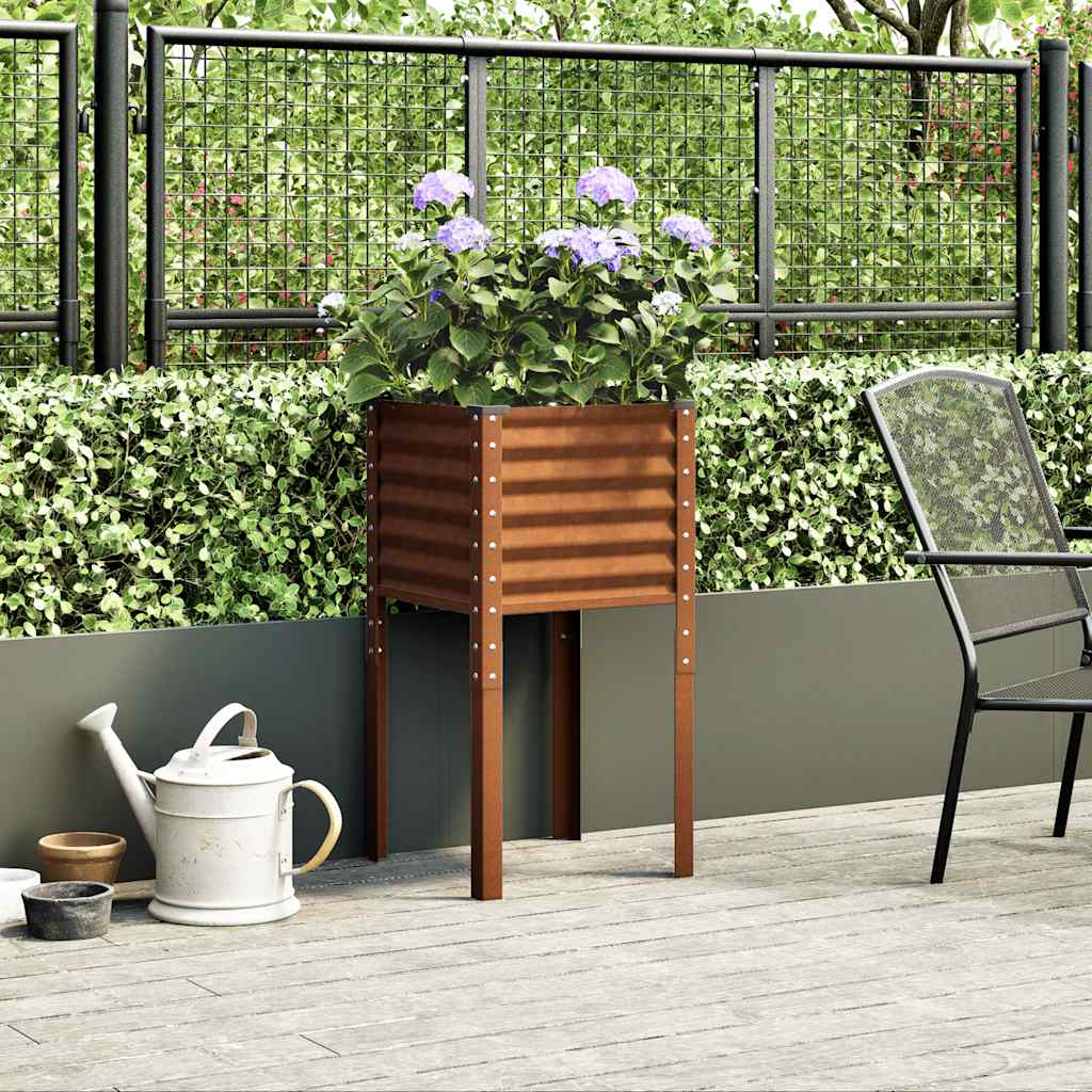 Garden Planter 45x45x88 cm Weathering Steel