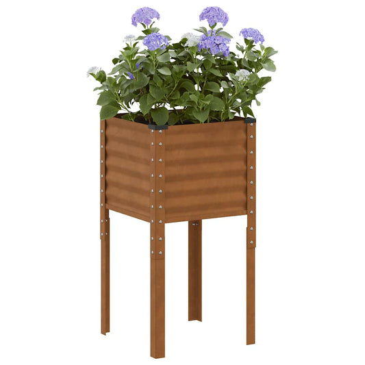 Garden Planter Rusty 45 x 45 x 88 cm Galvanised Steel