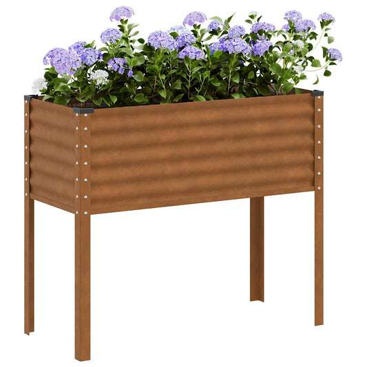 Garden Planter Rusty 100 x 41 x 90 cm Galvanised Steel