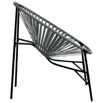 Garden Egg Chair Black and Light Grey Poly Rattan