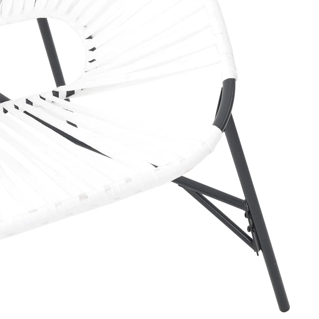 Garden Chair Set 3 pcs Black and White Poly Rattan