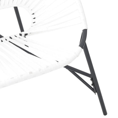 Garden Chair Set 3 pcs Black and White Poly Rattan