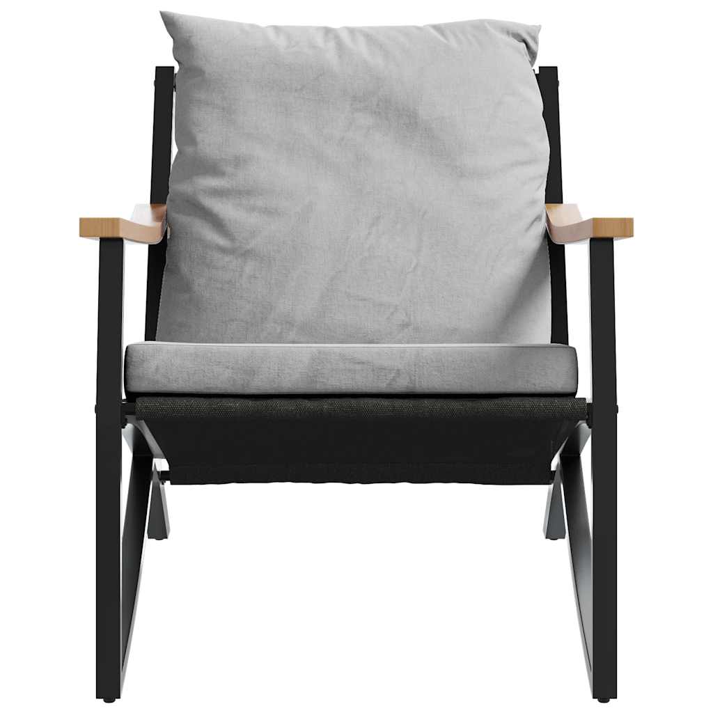 Patio chairs with Cushions 2 pcs Black Steel