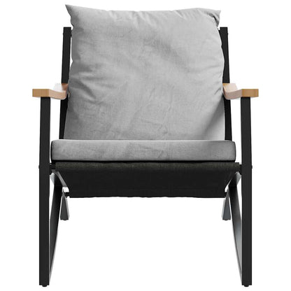 Patio chairs with Cushions 2 pcs Black Steel
