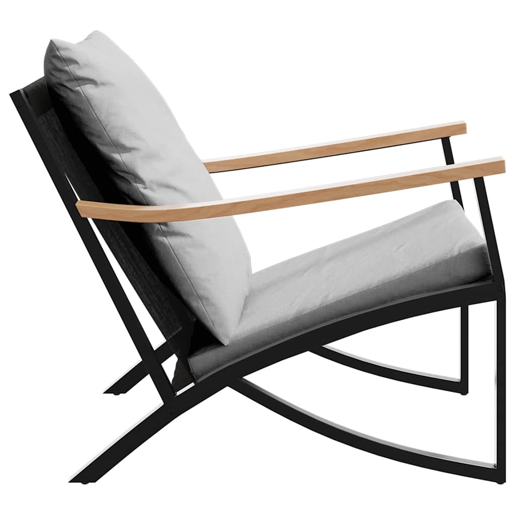 Patio chairs with Cushions 2 pcs Black Steel
