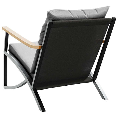 Patio chairs with Cushions 2 pcs Black Steel