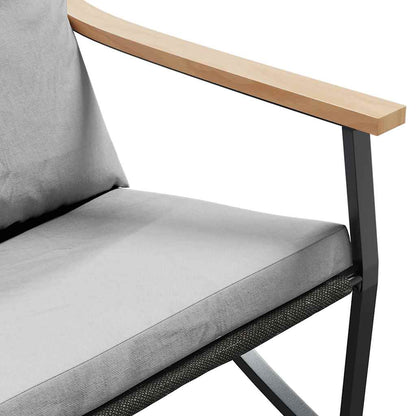 Patio chairs with Cushions 2 pcs Black Steel