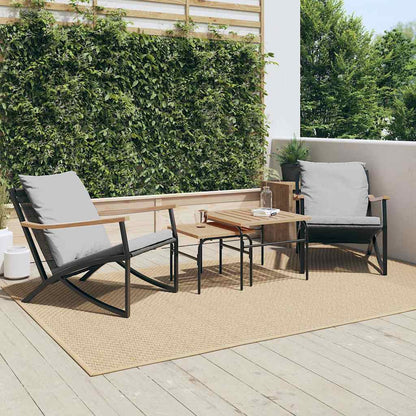 Patio chairs with Cushions 2 pcs Black Steel