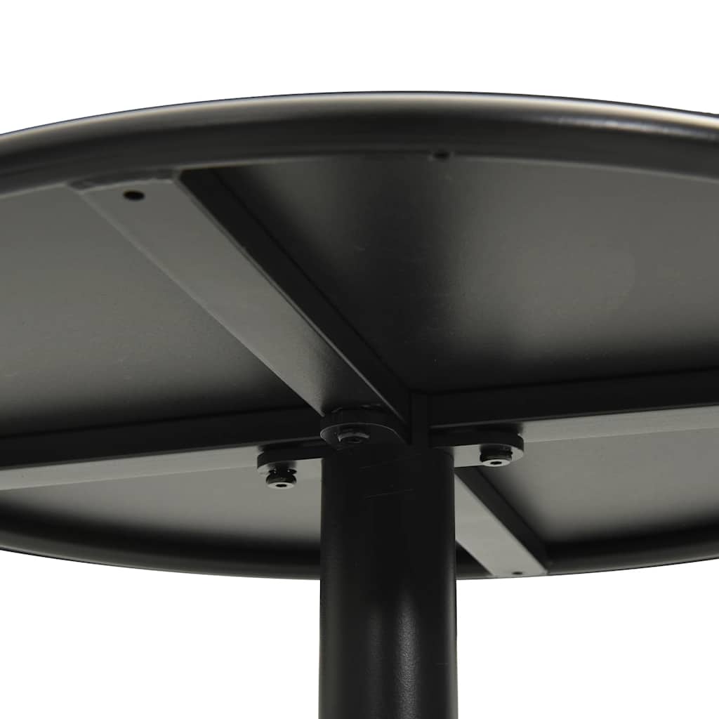 Patio Table Round Black Ø23.6"x41.3" Steel