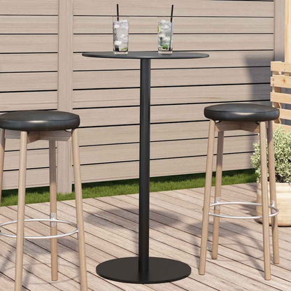 Patio Table Round Black Ø23.6"x41.3" Steel